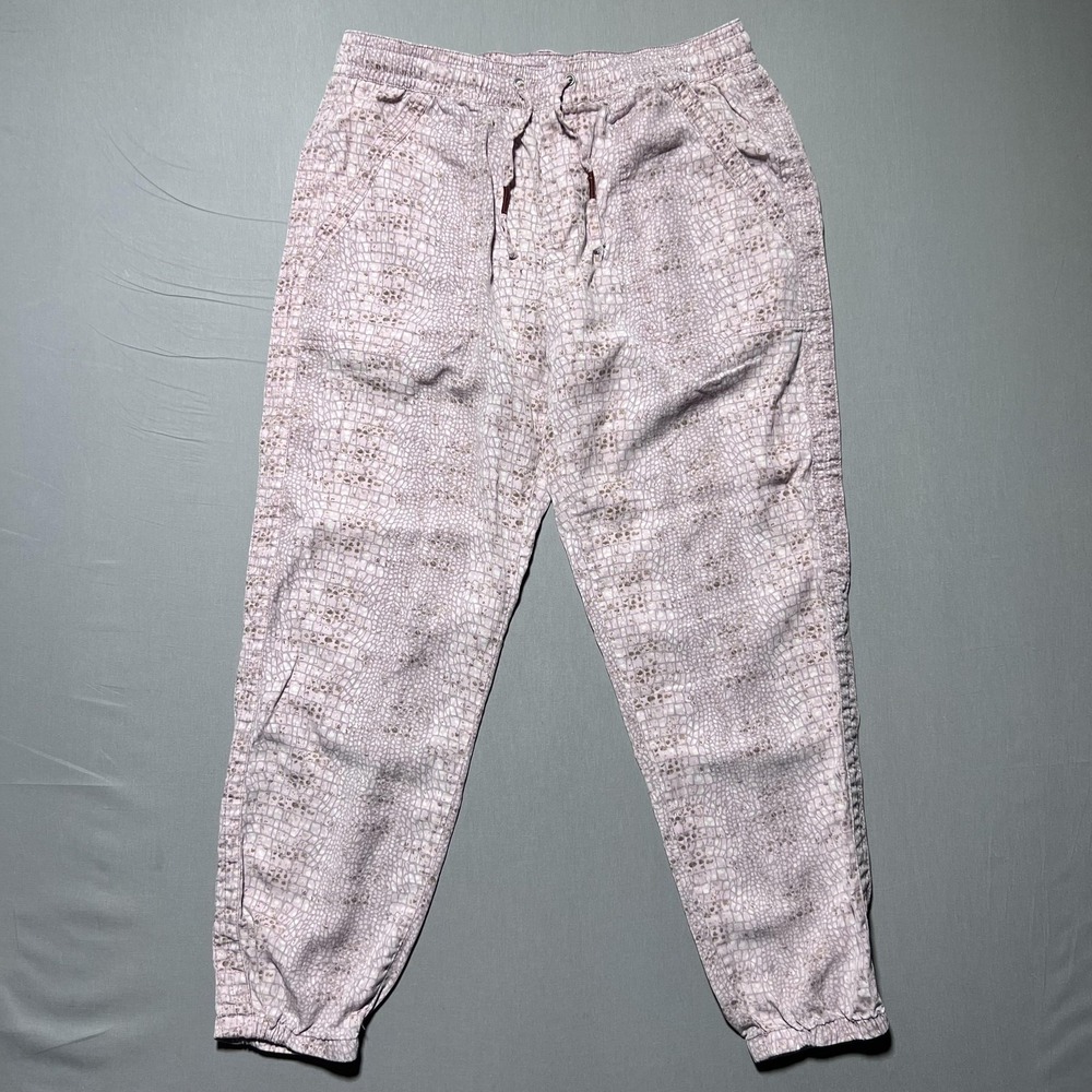 Anthropologie Orana Jogger Pants Womens Small‎ Pink Print Lyocell Drawstring